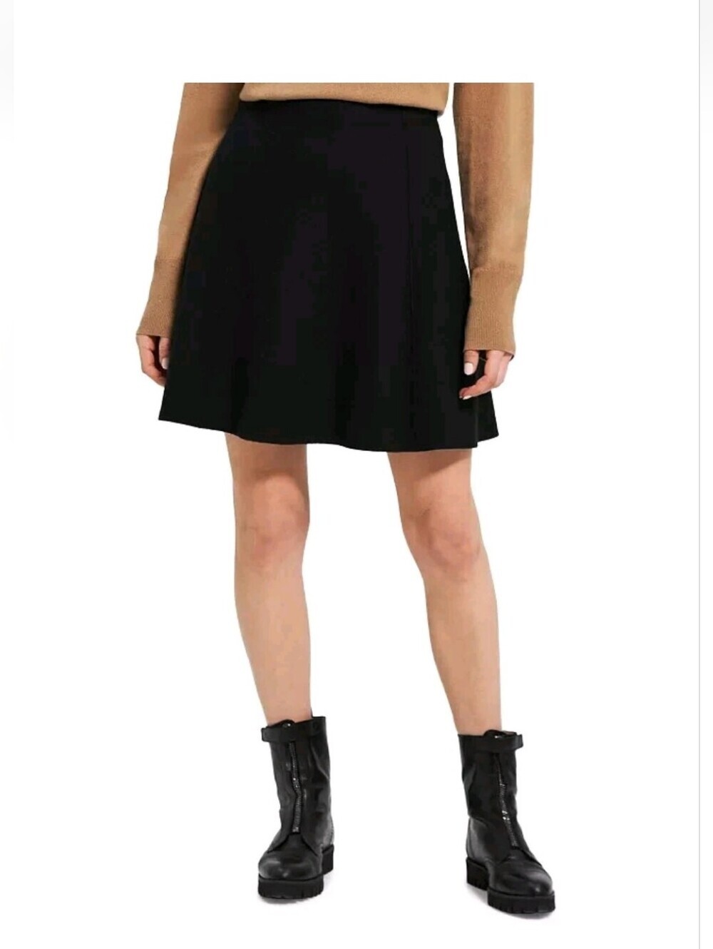 Theory Black A-Line Wool Mini Skirt Size M!